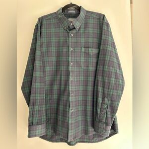Men’s Pendleton Green and Blue Checkered Shirt, Black Watch Tartan